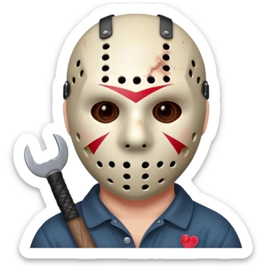 Jason Voorhees, looking cute, looks like he is in love sticker