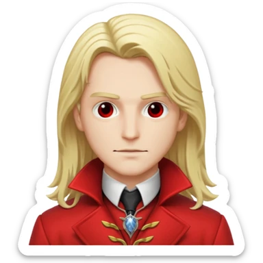 Alucard with blonde hair sticker