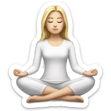 White girl  meditating sticker