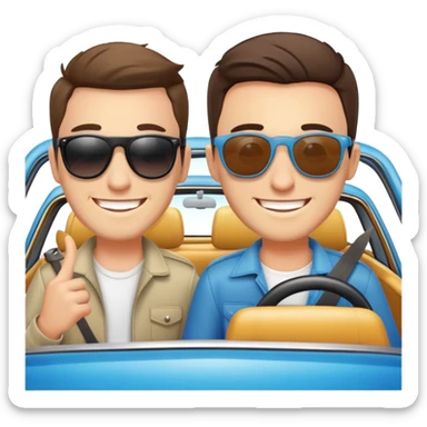 Happy birthday road trip two guys sticker