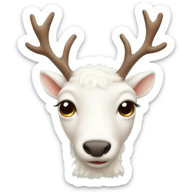 Cute albino reindeer  sticker