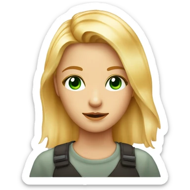 Blondes Mädchen mit grünen augen umarmt einen jungen mit orangenen haaren sticker