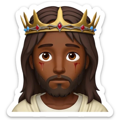 Dark skin Jesus thorn crown injured  sticker