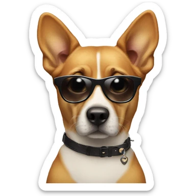 Supper cool dog with sunnies  sticker