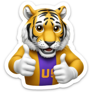 LSU tiger thumbs up sticker