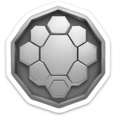 hexagon inside round coin sticker