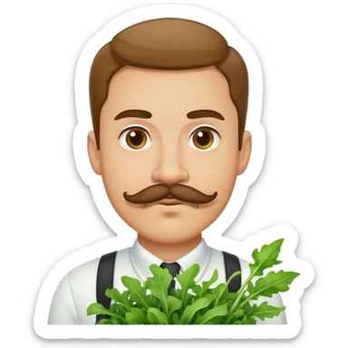 guy with handlebar mustache next arugula sticker