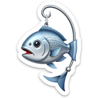 fish on a hook sticker