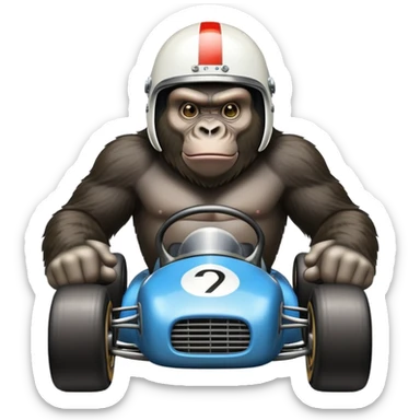 king kong gorilla racetrack a car with helmet sticker