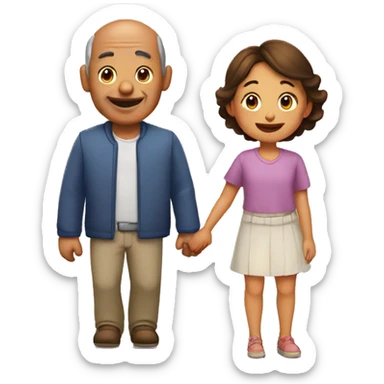 Papá abrazando a su hija sticker