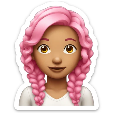 Cute Brazilian girl with pink hair sticker