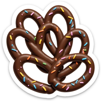  chocolate dipped pretzels with dark chocolate drizzle  sticker