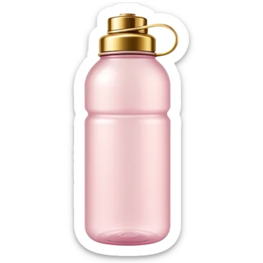 very light pink water bottle with gold lid  sticker