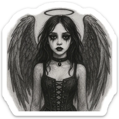 goth angel  remove background    sticker
