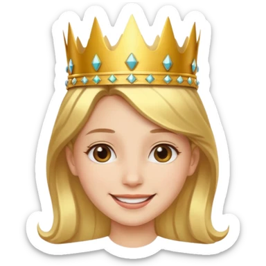girl with crown sticker