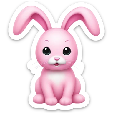 pink bunnny stuffed animal sticker