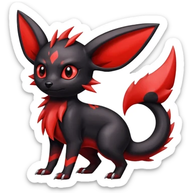  Shiny edgy dark gloomy red badass Umbreon-Salandit-Jolteon-fusion sticker
