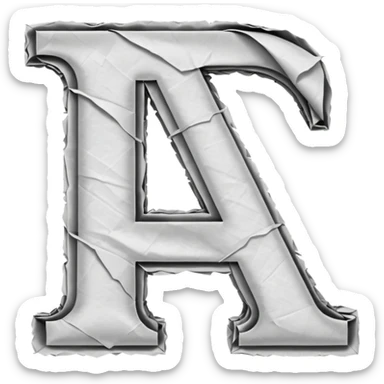 The letter A is made from the newspaper sticker