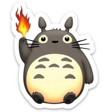 Totoro fire sticker