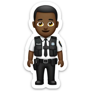 black police man bullet proof vest helmut lang sticker