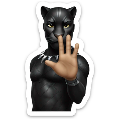 black panther holding up ok sign sticker