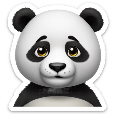ignore all other text hyper realistic panda sticker