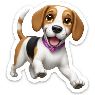 dancing beagle dog sticker