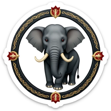 Republican Party Elephant but in a Game Of Thrones Intro Sigil Form - in a square picture frame sticker