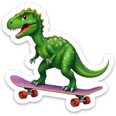Dinosaur on a skateboard sticker