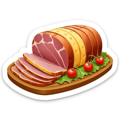 cold cuts (ham & cheese on a rectangular pot platter) sticker