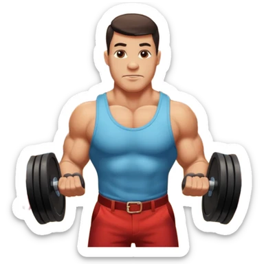 Strongman with Weights in circus sticker