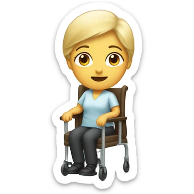 disabled woman on chair sticker