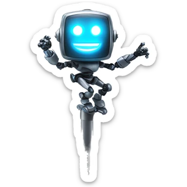 LED robot dancing on a pole sticker