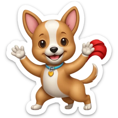 Dancing dog animated emoji sticker