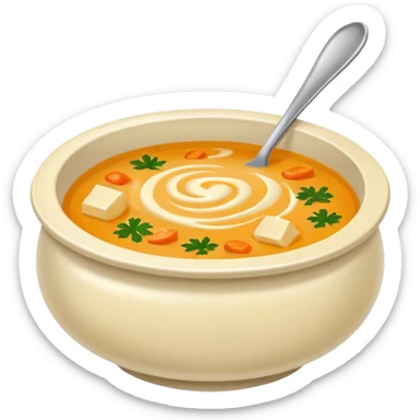 Soup realistic restaurant style  sticker
