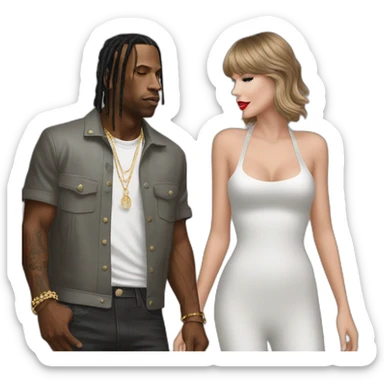 travis scott and taylor swift album cover sticker