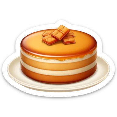 Nian Gao sticky rice cake with brown caramelized color, simplified emoji style with bold outlines and bright colors, cartoon style New Year sweet sticker