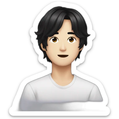 Kim Taehyung with black hair  sticker