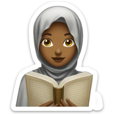 A veiled girl holding the Qur’an sticker