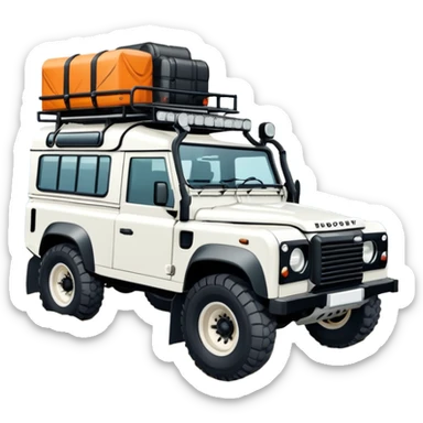 White land rover defender expedition sticker