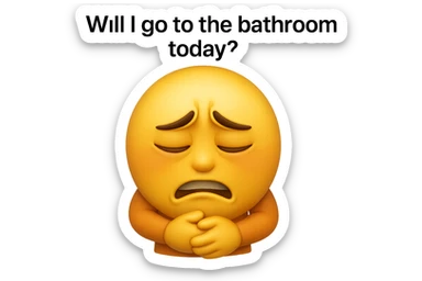 emoji stile iphone che riguarda l'argomento "stipsi/andrò al bagno oggi?", iperrealistico 4k sticker