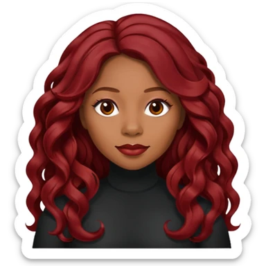 LaTavia Robeson from Destiny's Child with long dark red hair sticker
