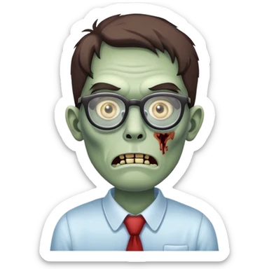 office zombie clerk waiting for break sticker