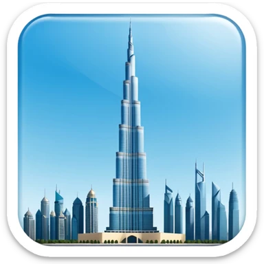 Burj Khalifa, modern skyscraper, minimalist style sticker