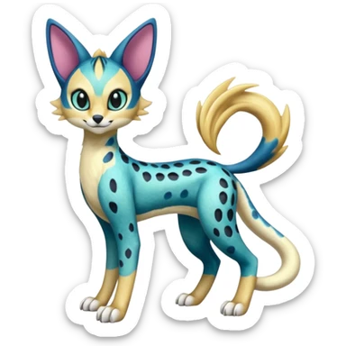 Meloetta-Sergal-Serval-Toothless-Cresselia-Palkia-Stitch-Fakémon-creature-hybrid sticker