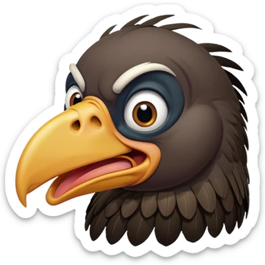 vulture - but in a funny comical way - can the vulture be making a face? sticker