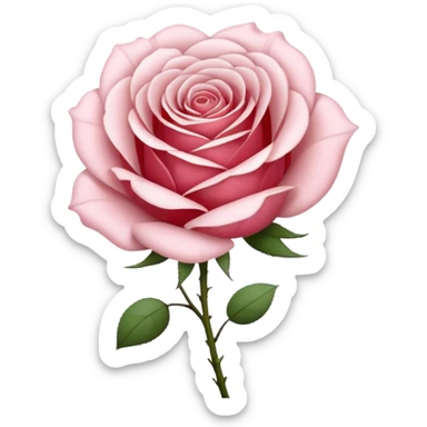 rose shape flower, no stem, no leaves, no green, now make THE FLOWER WHITE sticker