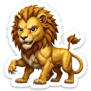 make a hyper realistic mythical lion creature with great detail sticker