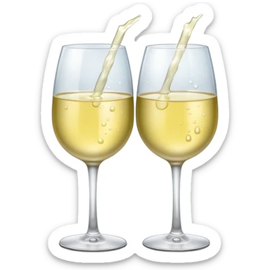 A picture of two glasses of white wine cheering sticker