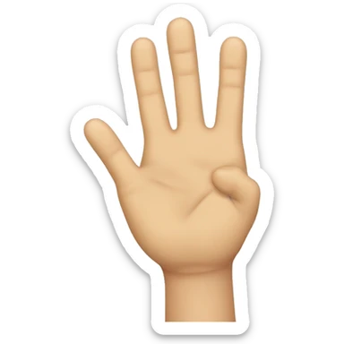 Hand with the middle and index fingers raised, and given with back of the hand towards the recipient sticker